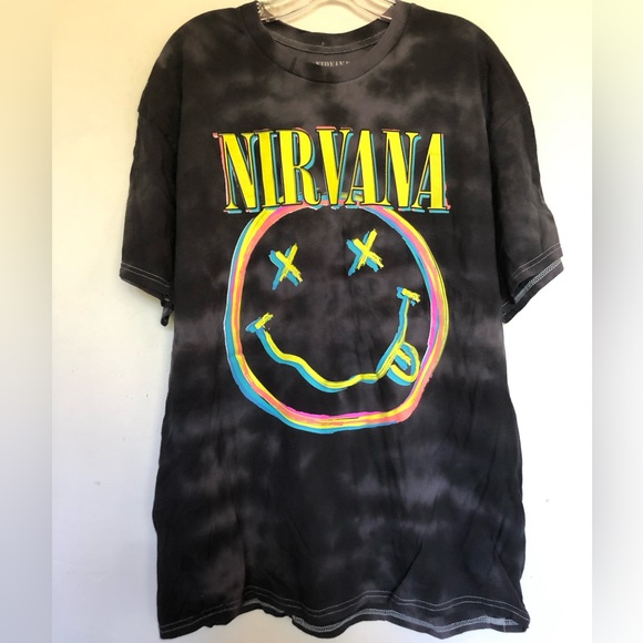 Oversized Nirvana Smiley Face T Shirt - Picture 1 of 4